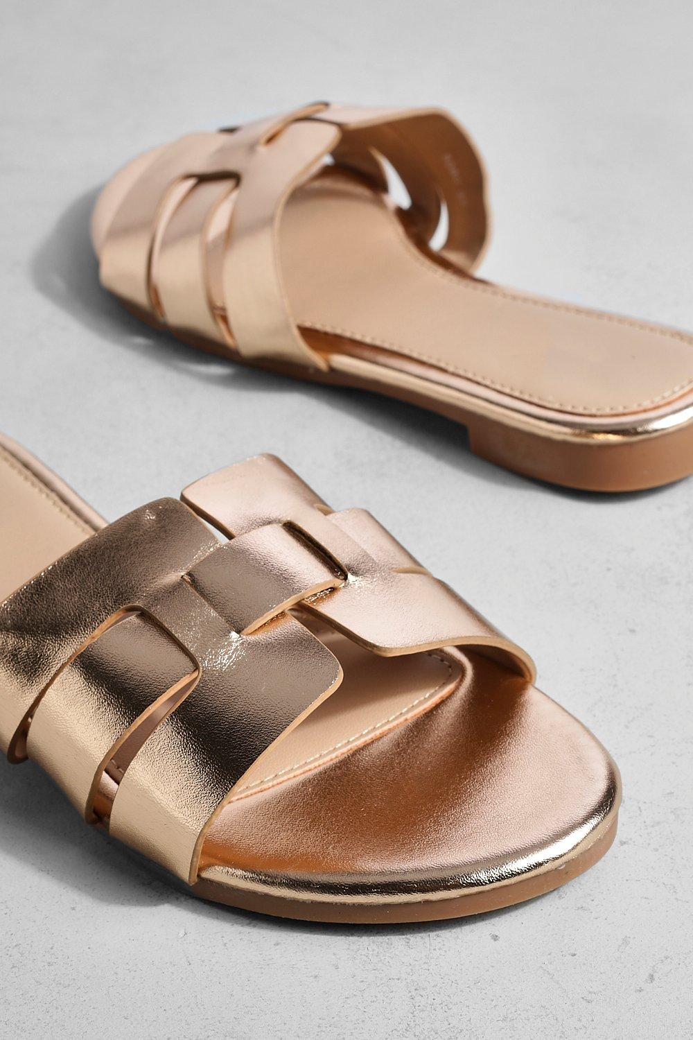 Boohoo rose 2024 gold sandals